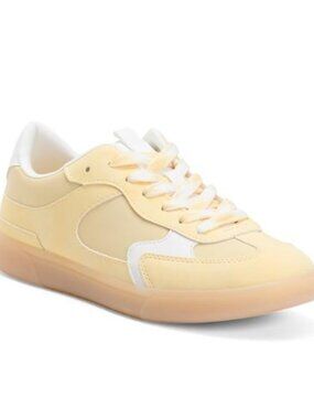 NEW Women's BLOWFISH Lace Up Sneakers Pastel Yellow, White